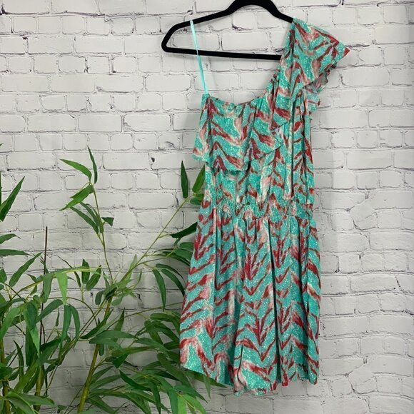 🎉Valija Gatana Multicolor One Shoulder Romper - Picture 2 of 7